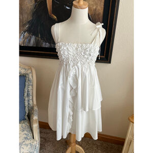 NWT VIVETTA White Ruffled Mini Dress M